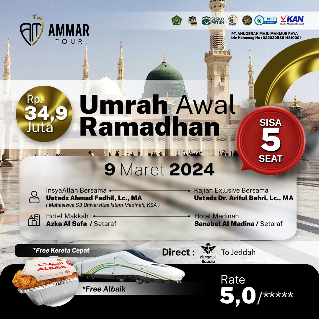 Sisa Seat Umroh Awal Ramadhan Ammar Tour Dan Travel