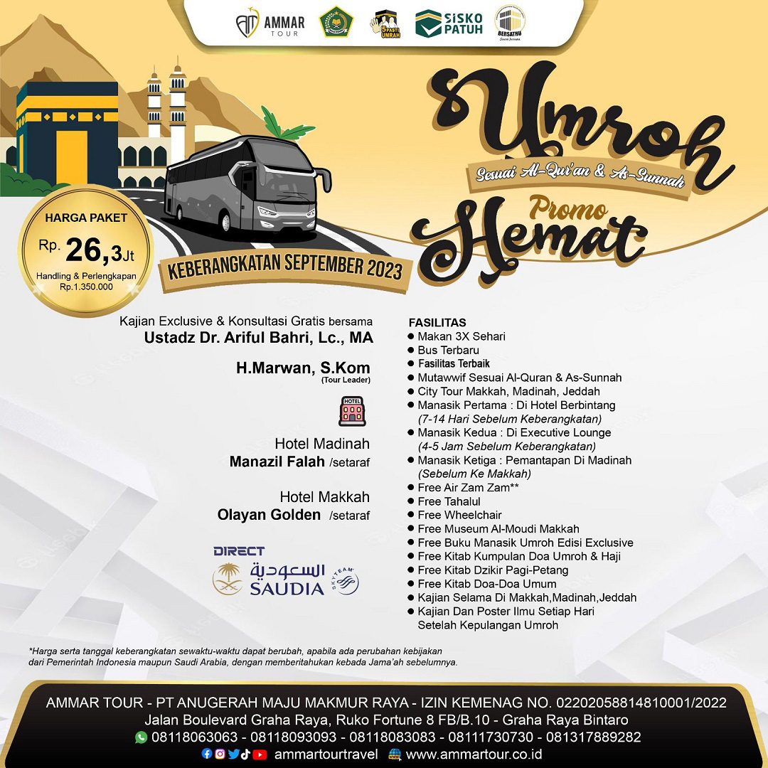 Paket Umroh Hemat Ammartour Ammar Tour Dan Travel